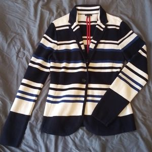Ann Taylor striped 2 button woven jacket